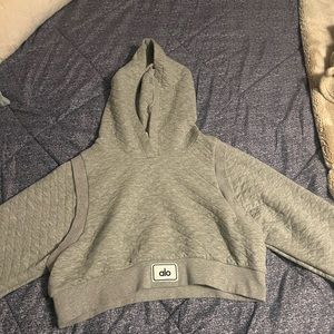 Alo Quilted Cropped Arena Hoodie